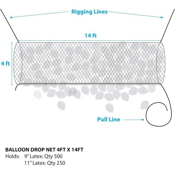 Qualatex Boss500 Balloon Drop 15' X 4.5' - Picture 2 of 3